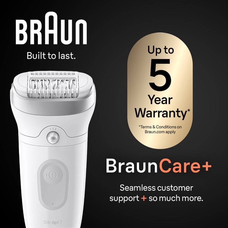 Braun Silk-epil 7 Epilator, Wet and Dry, Wide Head, Includes