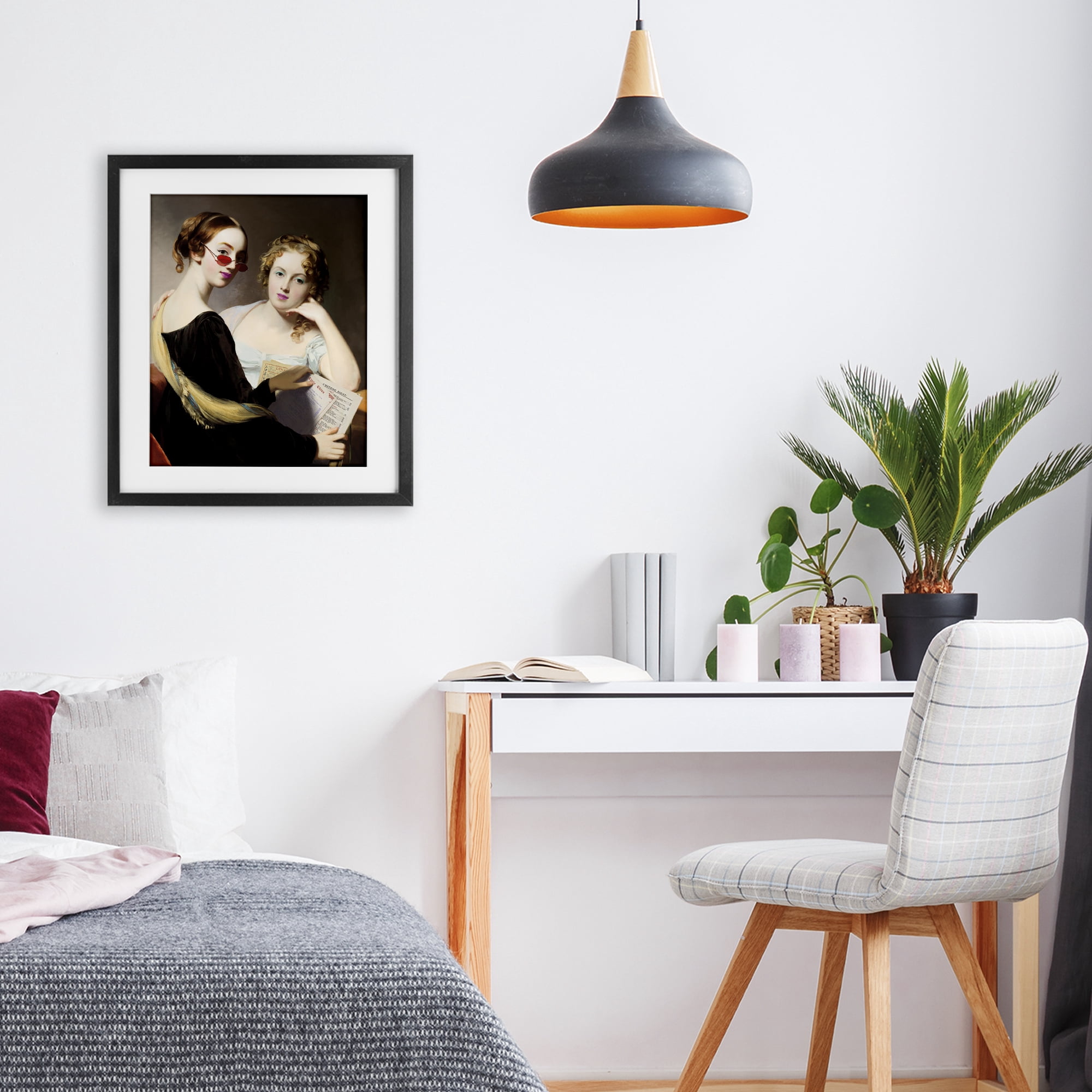 Stupell Industries Vintage Ladies Ordering Takeout Black Framed Print Under Glass, design by Wild Apple Portfolio