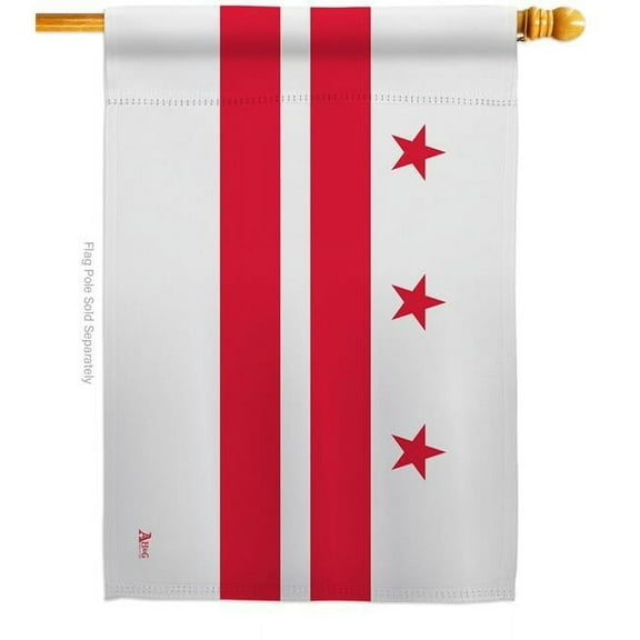 Americana Home & Garden H140509-BO 28 x 40 in. District of Columbia American State House Flag with Double-Sided Horizontal Decoration Banner Garden Yard Gift
