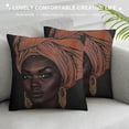 thumbnail image 3 of Nawypu  Throw Pillow Covers Decorative Cases African Pretty Girl of Black Woman with Glossy Lips and Turban Great  Cover Cushion Pillowcase Square Case Print, 3 of 5