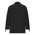thumbnail image 4 of ClodeEU Women's Tops ,3/4 Length Rolled Sleeve,V Neck T Shirts Both Side Buttons Blouses Black,Womens Plus XXL, 4 of 7