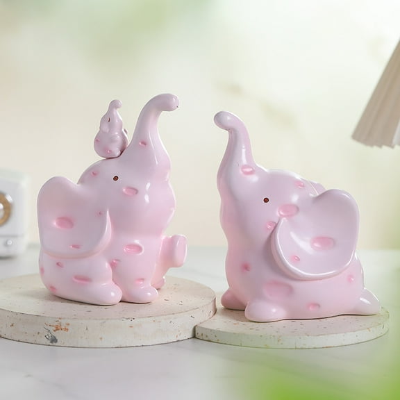 A Pair of Baby Elephant，Book Ends for Shelves，Sturdy Book Holders for Bookshelves - Fancy Modern Decorative Bookends,Home Décor Accessories,Pink