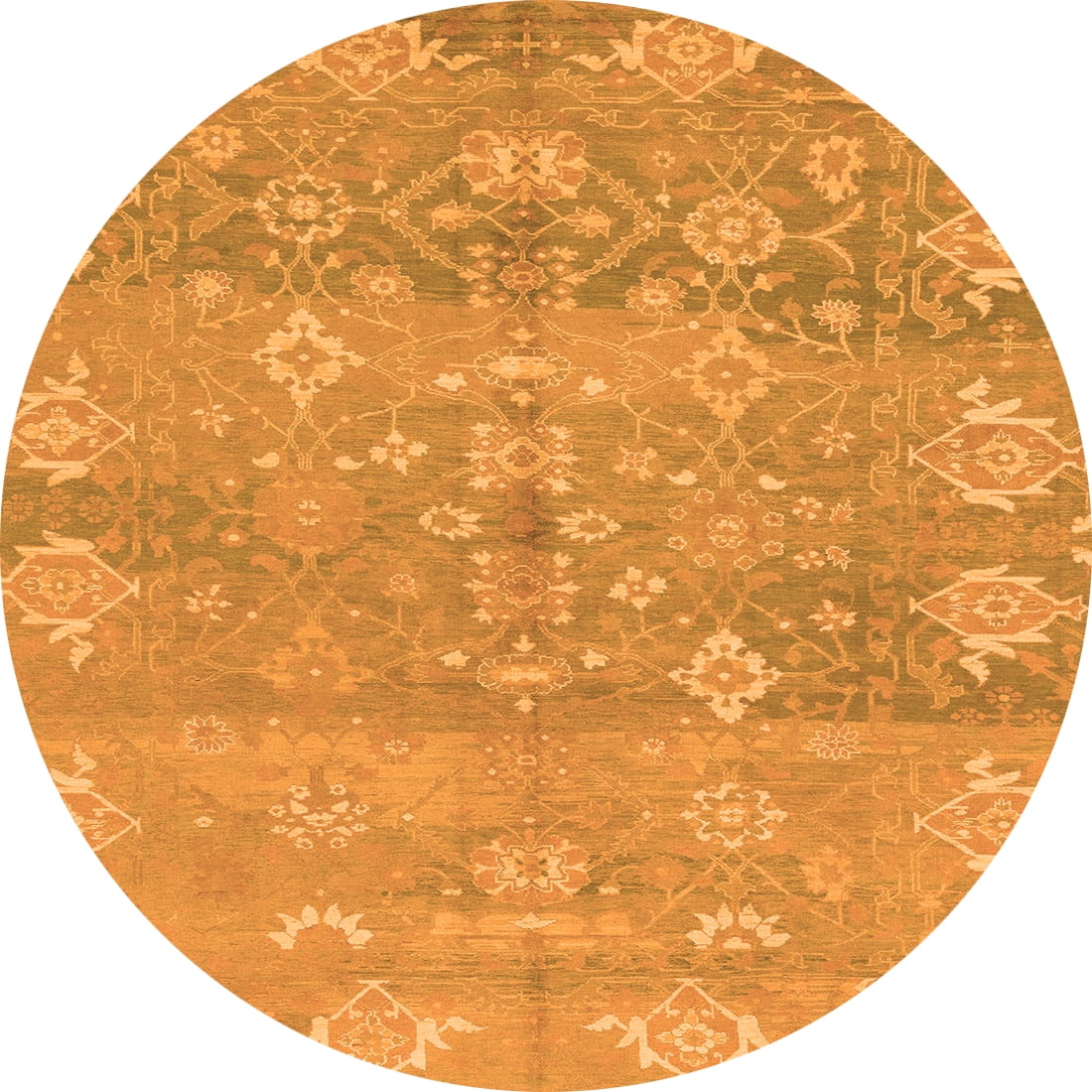 Round Orange Rug Ahgly Company Indoor Round Oriental Orange Traditional Area Rugs, 5 ...