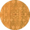 thumbnail image 1 of Ahgly Company Indoor Round Oriental Orange Traditional Area Rugs, 5' Round, 1 of 4
