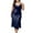 Navy, variant on Women's Plus Size Long Slip Dress Nightgowns Sexy Lingerie Adjustable Strap Maxi Dress Silky Gown V Neck Sleep Dress