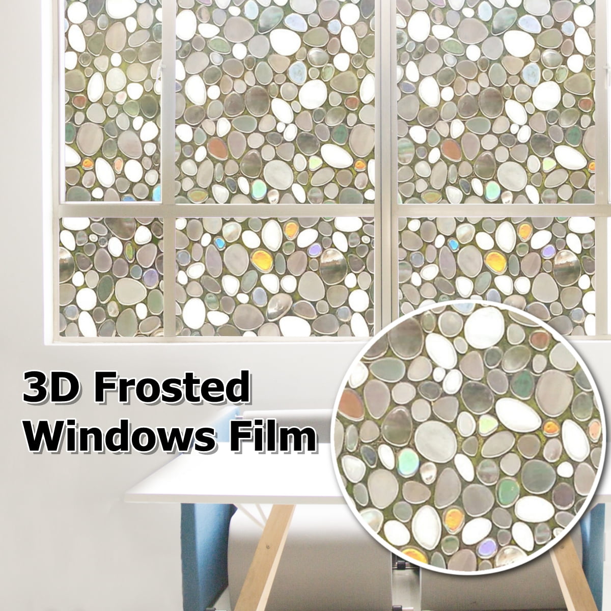 Window Film Sticker Static Decorative Privacy Frosted Stained Glass Home Decor 