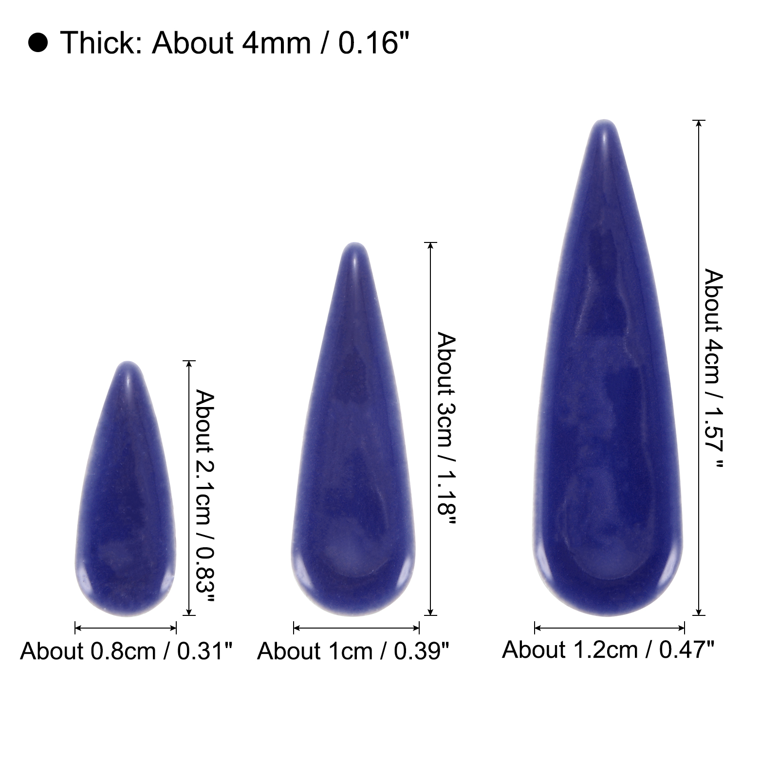Uxcell 4mm Ceramic Mosaic Tile Teardrop Flower Leaf Tile Mosaic Block for Christmas Birthdays 1 Pack Dark Blue
