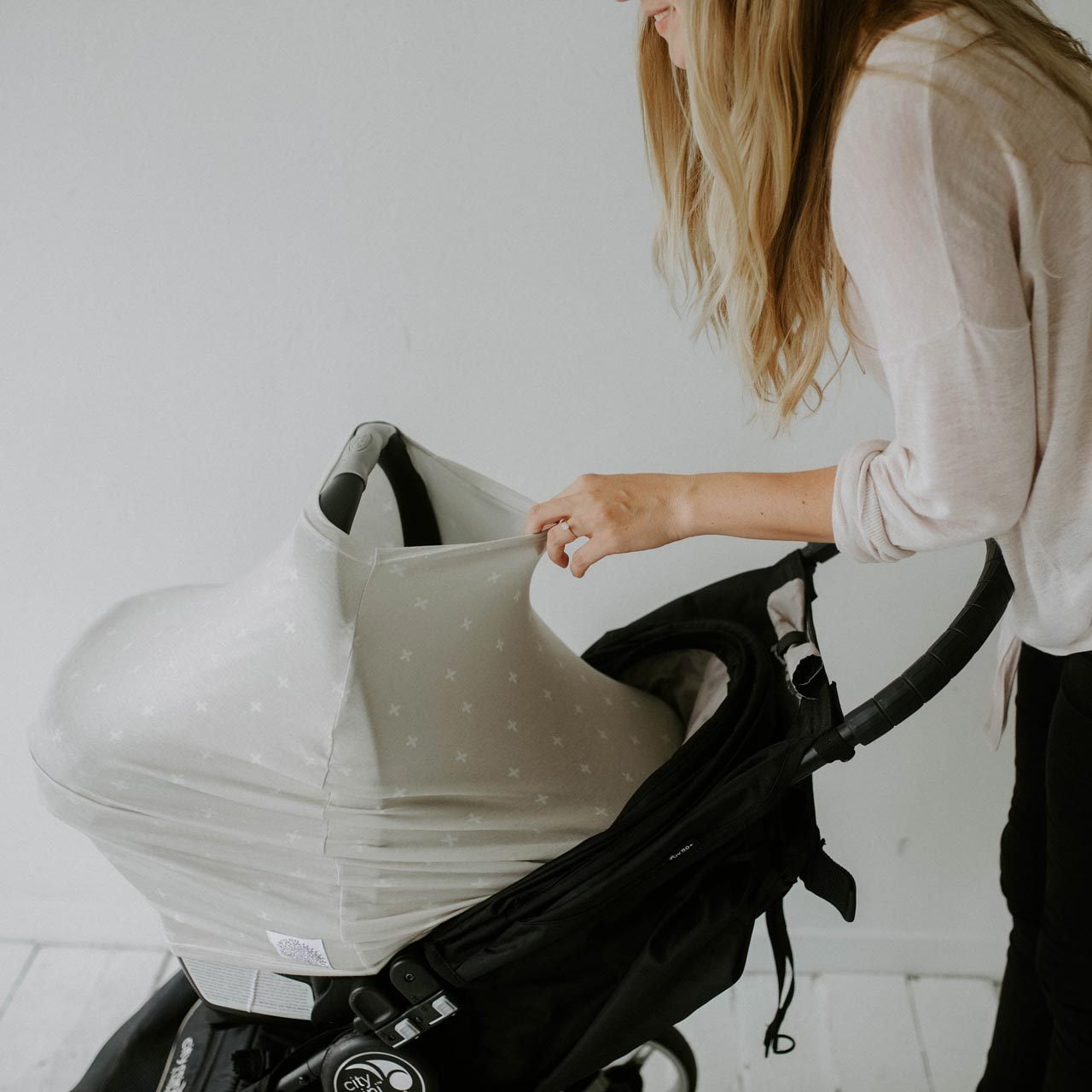 Parker Baby 4-in-1 Unisex Car Seat Cover - Nursing, Car Seat, Grocery Cart, & High Chair Cover - Copper
