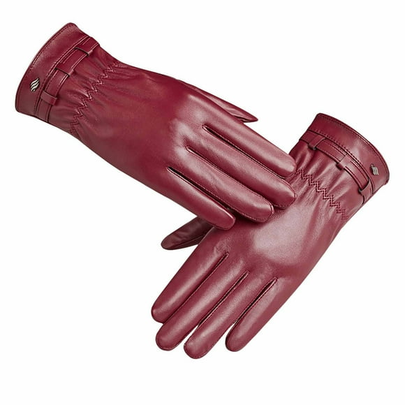 YATLTE Leather Gloves for Women, Winter Sheepskin Leather Gloves for Women, Wool Fleece Lined Winter Warm, Fashion Driving Gloves