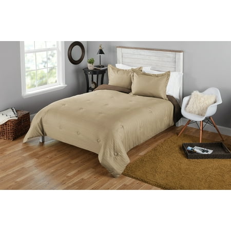 Mainstays Seersucker King Solid Reversible Mini Comforter Set 3