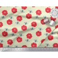 thumbnail image 2 of Soimoi Cotton Voile Fabric Floral & Bee Insects Printed Fabric 1 Yard 56 Inch Wide, 2 of 3