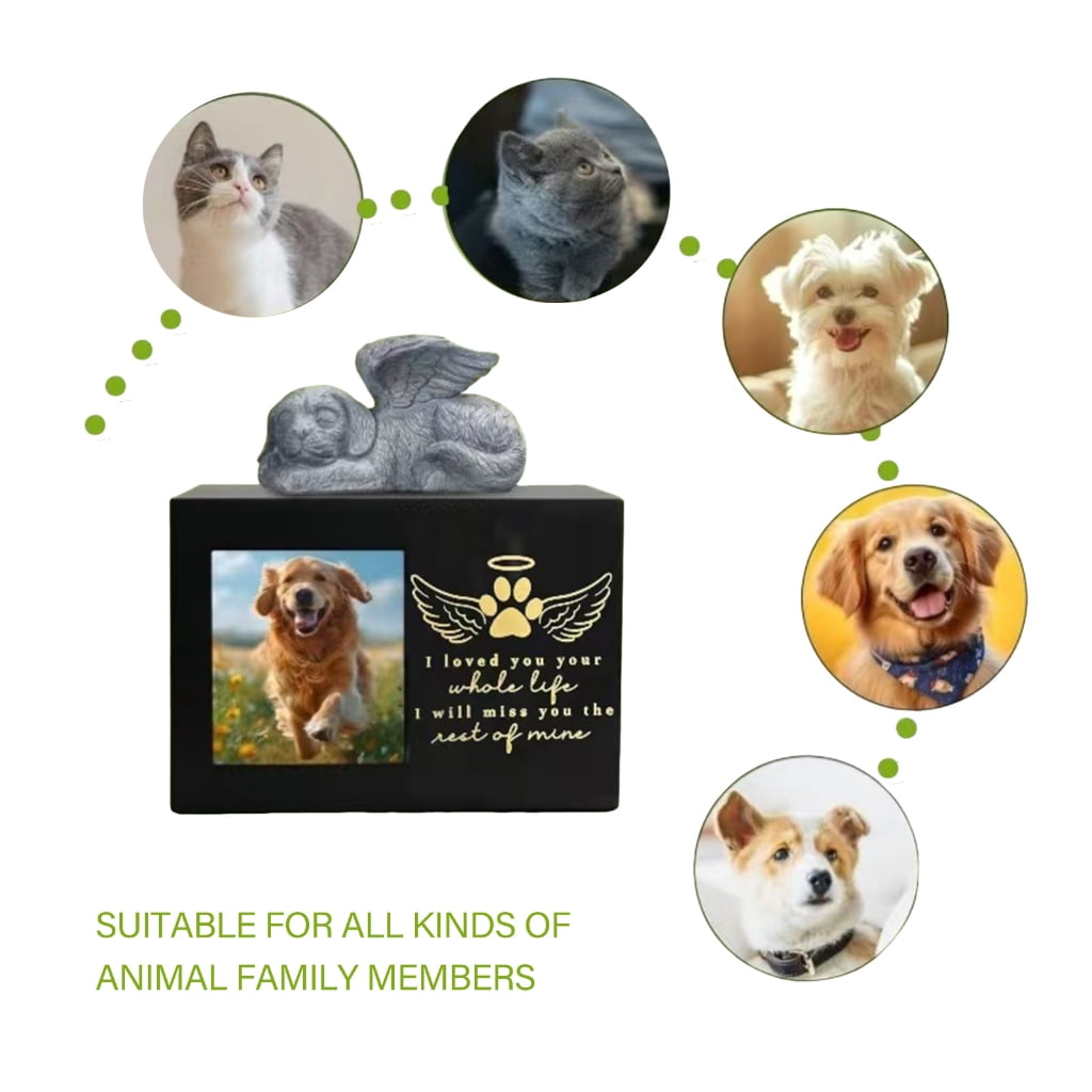 Resins Pet Cremation Urn Ashes Urns Dogs Memorials Caskets Funeral Photo Frame for Memorializing Cats and Dogs