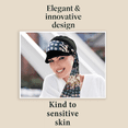 thumbnail image 4 of Ludovica (Rubor Negro Fiori) Sombrero para el Sol de Moda de Lujo con Bufanda / Sombreros y Bufandas de Playa de Verano para Mujer UPF 50+ Protección Solar / Gorra de Bambú para Vendedor de Periódicos, 4 of 8