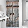 thumbnail image 2 of Rustic Shower Curtain Wooden Barn Door 36 X 72 inch Farmhouse Wood Vintage Shower Curtain Sets for Bathroom Decor Fabric Polyester Waterproof with 6 Hooks, 2 of 5