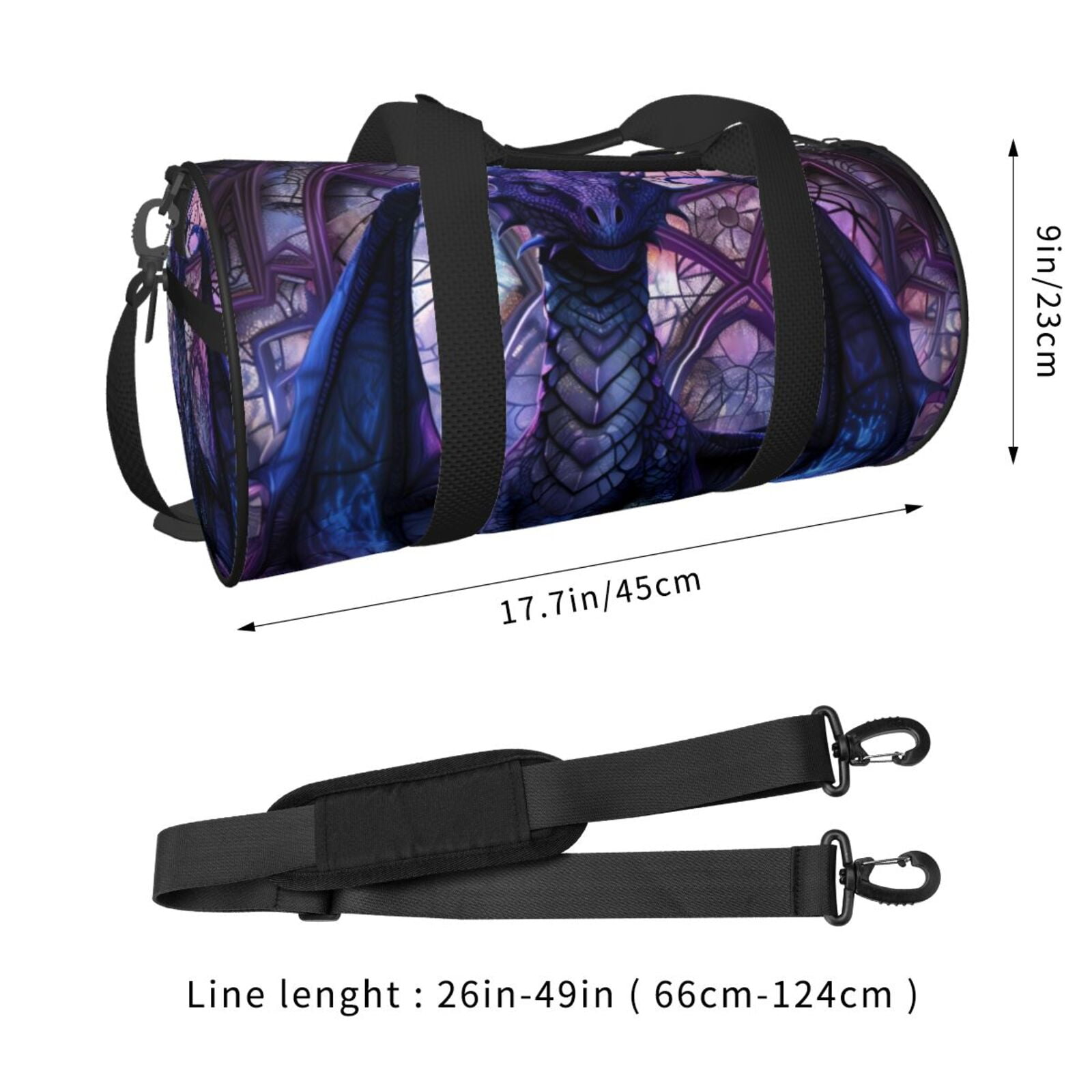 Defioc Fantasy Dragon In Cathedral for Travel Duffle Bag,Weekender Bag Carry On Tote Bags Hospital Bag Large Capacity Sport Gym Bag for Men Women Fit for Trave, Gym,Weekend