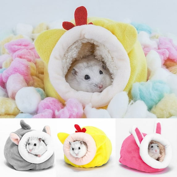 Cheers.US Winter Warm Guinea Pig Hamster House Bed Cute Small Animal Pet Winter Warm Squirrel Hedgehog House Cage Nest Hamster Accessories