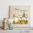 thumbnail image 4 of Sunflower Gnome Framed Canvas Wall Art, Sweet Sunshine Yellow Flower Farm Plant Retro Wall Art Painting for Living Room Bedroom Home Decor, 24”x24”, Office Artwork Print, 4 of 9