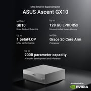 ASUS Ascent GX10 Personal AI Supercomputer with NVIDIA GB10 Grace Blackwell Superchip, 128GB Unified LPDDR5x Memory, 1TB PCIe G4x4 NVMe SSD, Wi-Fi 7 & Bluetooth, NVIDIA DGX™ OS