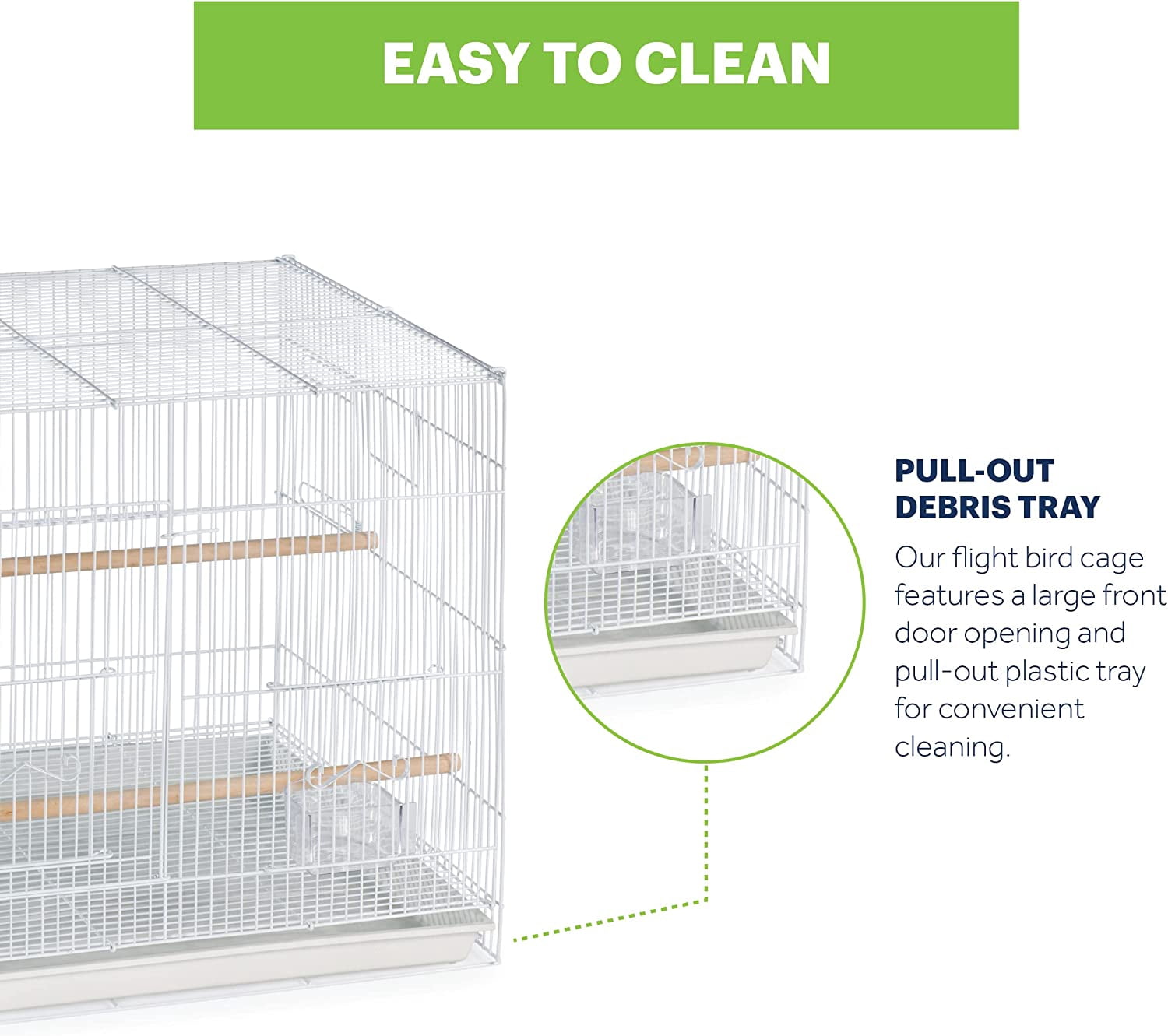 Flight Cage Metal Steel Bird Crate, Multi-Bird Home Stackable Cage for Birds, Home Crate for Extra-Small Pet Parakeets, Finches, and More, White