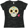 thumbnail image 3 of Inktastic Día de los Muertos Skull with Flower Women's T-Shirt, 3 of 5