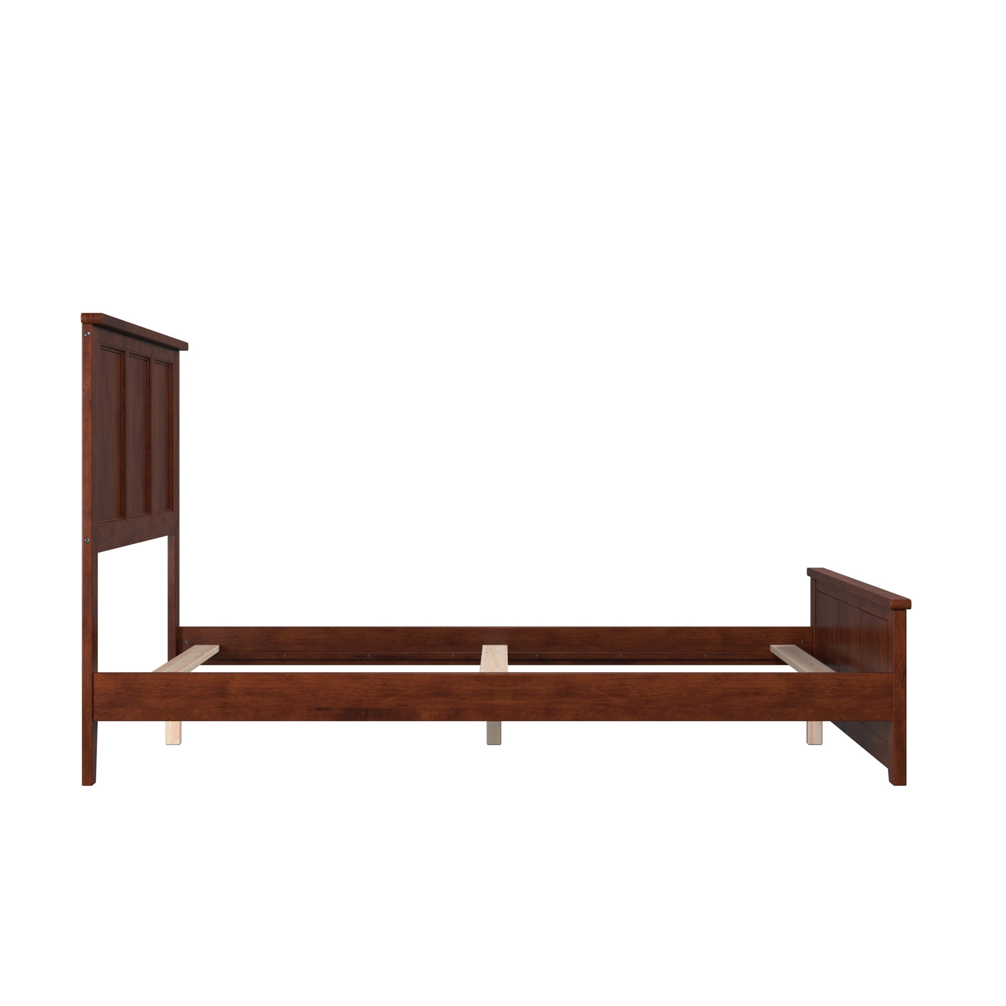 AFI Madison Full Wood Foundation Bed with Matching Headboard Footboard, Walnut