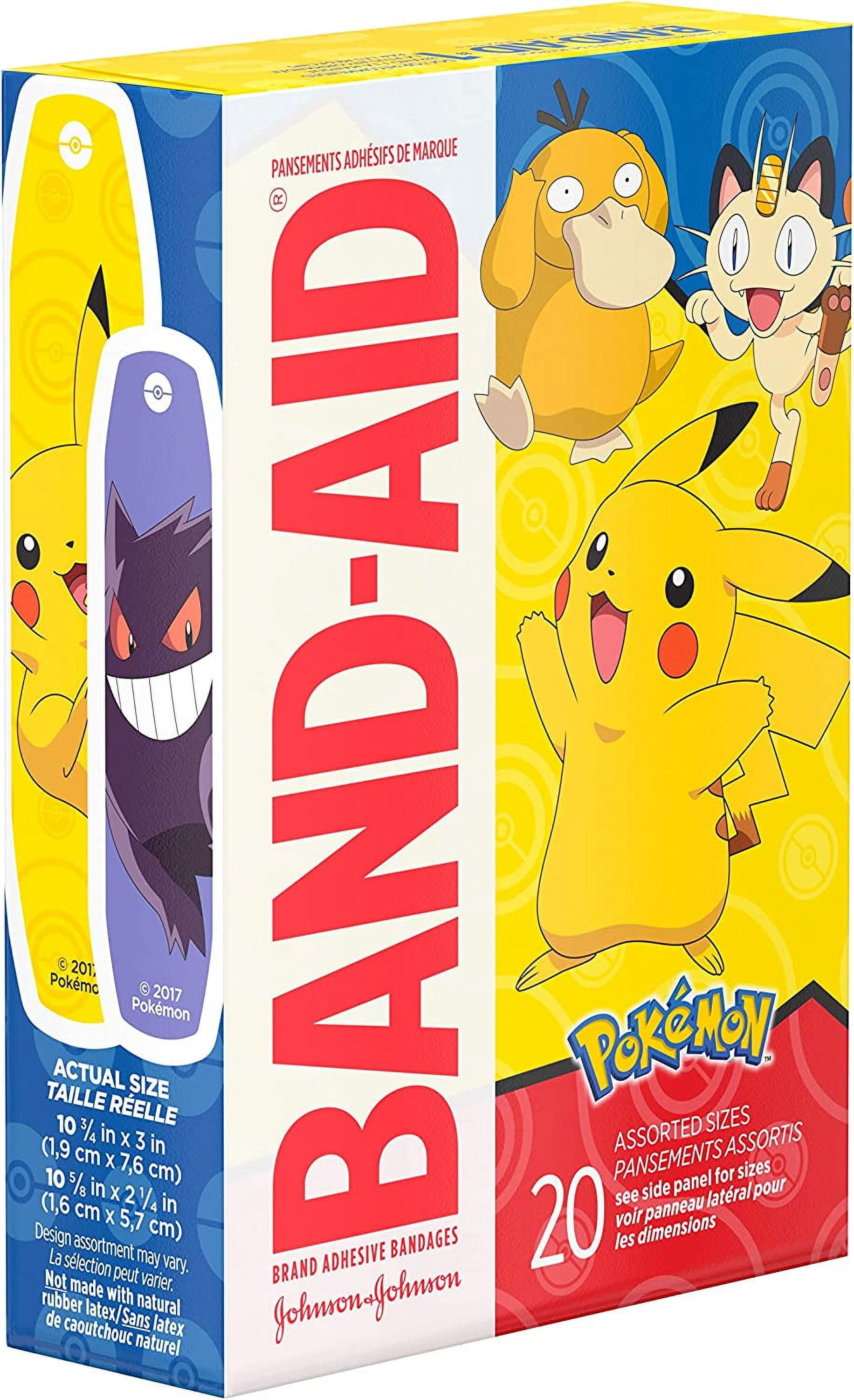 Band-Aid Brand Adhesive Bandages, Pokémon, Assorted Sizes, 20 ct (Pack of 6)