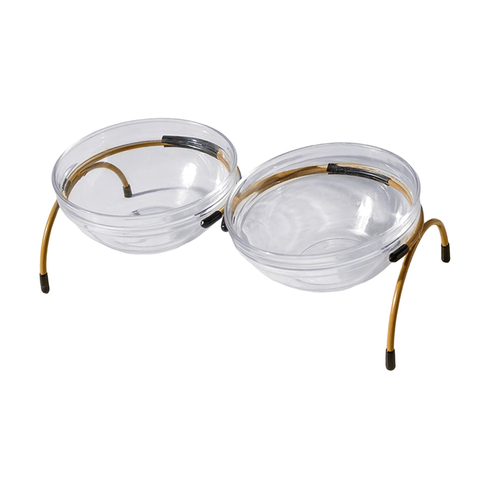 Portable Dog Elevated Bowls with Glass Bowls Raised Pet Bowls Feeding Container Water Food Dispenser for Small Medium Large Dogs Cats Kitten , Aureate