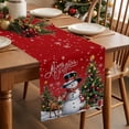 thumbnail image 3 of Red Christmas Dresser Scarf Farmhouse, Dining Table Decorations for Wedding/Parties, Snowman Xmas Tree Snowflake Gifts Elk Table Runner 72 Inches Long for Kitchen Dining, 16 x 72 In, 3 of 9