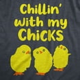 thumbnail image 2 of Womens Chillin With My Chicks T Shirt Funny Baby Chickens Hangout Joke Tee for Ladies Womens Graphic Tees, 2 of 9