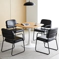 thumbnail image 3 of Miniyam 31.5" Modern Square Dining Table with MDF Top and Metal Base, Space-Saving Design for Small Spaces, Oak, 3 of 7