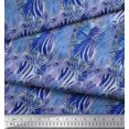 thumbnail image 3 of Soimoi Blue polyester Crepe Fabric Leopard & Wild Animal Skin Decor Fabric Printed BTY 52 Inch Wide, 3 of 3