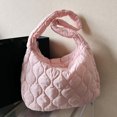 thumbnail image 1 of Bolso de hombro acolchado para mujer Bolso acolchado suave informal Bolso de compras de viaje (rosa), 1 of 8