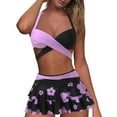 thumbnail image 4 of Jacenvly Swimsuits for Women 2Pcs Bathing Suits Tankini Sets Swim Skirt with Low Waist Boyshorts Purple, 4 of 9