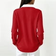 thumbnail image 4 of Vxararl Women's Golf Waffle Polos Shirts Long Sleeve Collared Work Golf Polo Shirt Color Block Lightweight Waffle Knit Fabric Fashion Fall Clothes Trendy 2026 Red L, 4 of 5