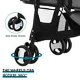 thumbnail image 4 of NiamVelo Folding Dog Stroller 3 Wheels Pet Stroller with Detachable Carrier Storage Basket for Small Medium Dogs & Cats, 3 in 1 Lightweight Puppy Stroller, Gray, 4 of 8