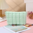 thumbnail image 2 of FNFYFH Puffer Quilted Makeup Bag with Handle, Cute Puffy Cotton Cosmetic Bags for Women, Checkered Toiletry Zipper Pouch, Travel Essentials Storage Organizer Clutch Pouches Pencil Case, 2 of 2