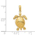 thumbnail image 4 of Real 14kt Yellow Gold Solid Polished 3-D Moveable Turtle Pendant; for Adults and Teens; for Women and Men, 4 of 5