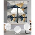 thumbnail image 2 of Gold Blue Gray Marble Swag Kitchen Curtains Sets for Windows 24 Inch Length, Retro Abstract Patterned Art Short Window Curtain Panels Swags Valances and Tiers 3 Piece Set for Cafe/Dining Room, 2 of 5