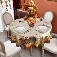 thumbnail image 5 of Round Thanksgiving Tablecloth 60 Inch, Fall Tablecloths Thanksgiving Pumpkin Turkey Washable Table Cover, Autumn Decoration Table Cloths Decor for Party Picnic Dinner, 5 of 6
