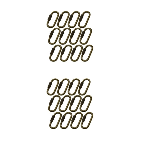 Naiovety Paquete de 12 escalada en roca montañismo tornillo bloqueo mosquetón pesca viaje llavero soporte ganchos manguera cadena enlace Type3 NO3