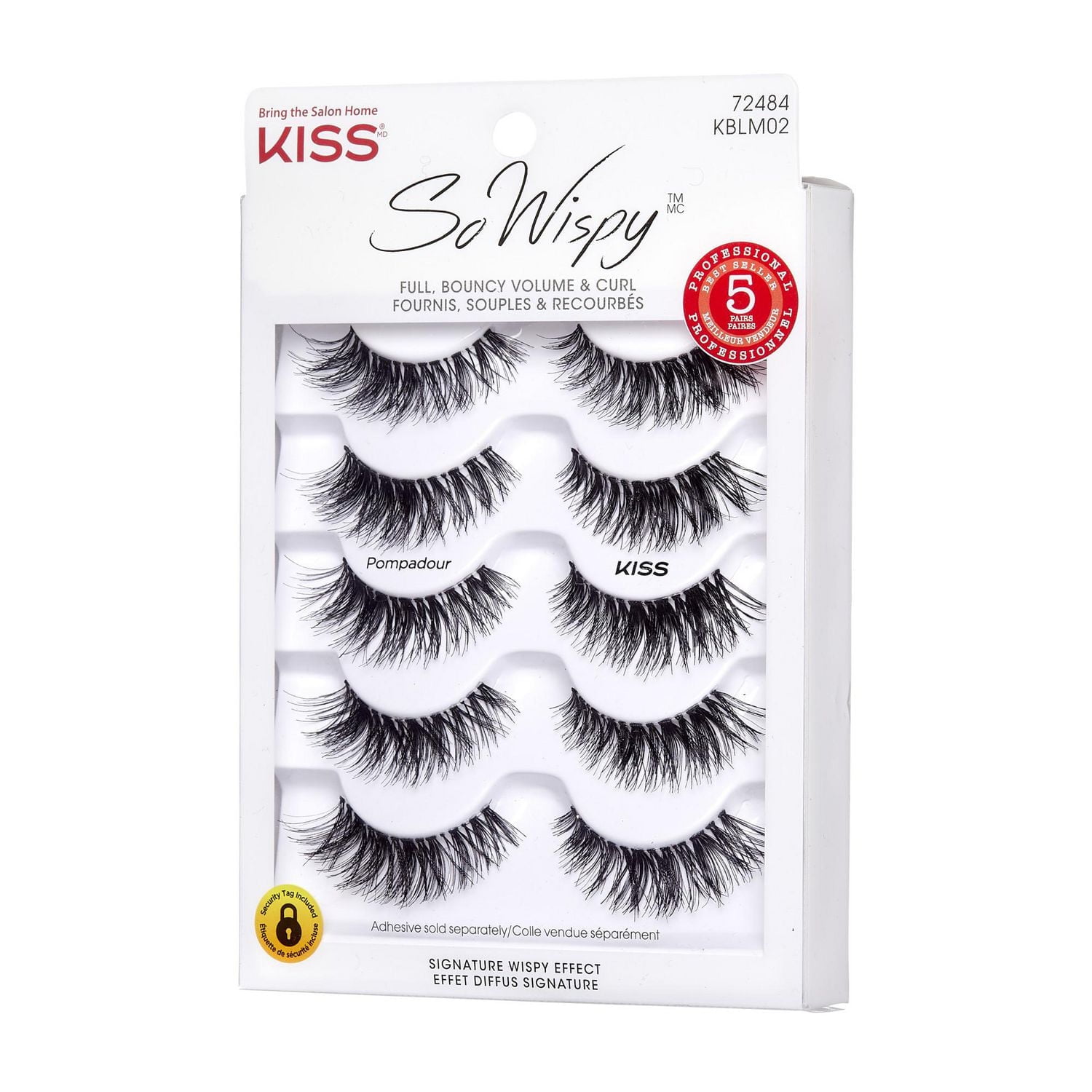 KISS So Wispy Pompadour, 5 Pairs, A voluminous 5-pack.