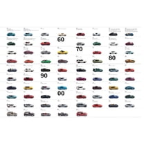 Porsche Models Poster #JJ01 24x36 24inx36in Multi Color Rectangle Bad Dog Posters