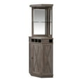 Home Source Corner Bar Unit with Two Glass Shelves, builtin Wine Rack