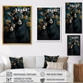 thumbnail image 4 of Designart "Goat Family with Blooms" Animals Framed Wall Art - Traditional Black Goat Entryway Framed Wall Art Print, 4 of 6