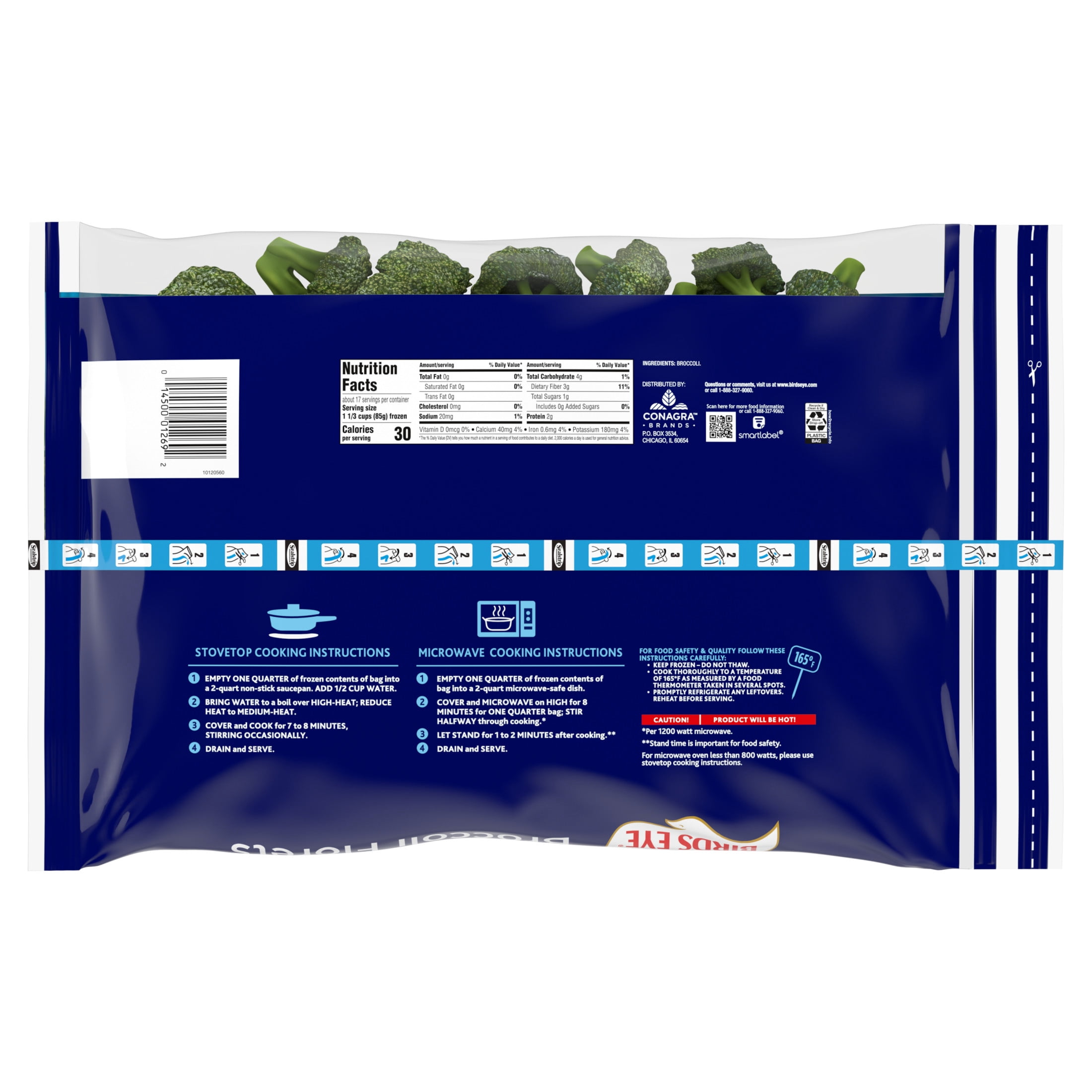 Birds Eye Broccoli Florets, 3g of Fiber per Serving, Frozen Vegetables, 52 oz. Bag