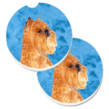 

Carolines Treasures SS4770-BUCARC Blue Brussels Griffon Set of 2 Cup Holder Car Coasters Large multicolor