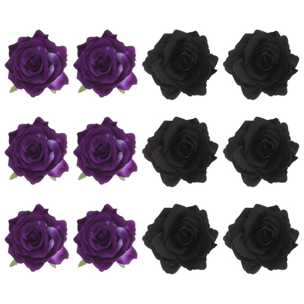12 piezas para mujeres Broche de flores de rosa Central de cabello para el aniversario de ramas de boda
