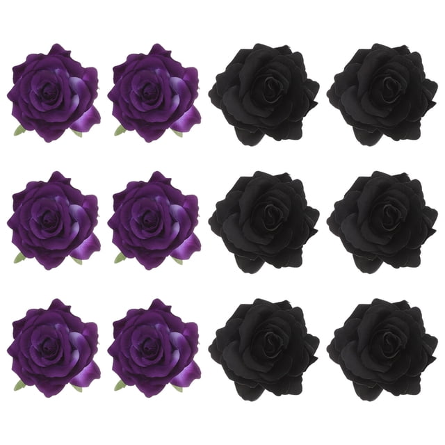 12 piezas para mujeres Broche de flores de rosa Central de cabello para el aniversario de ramas de boda