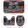 thumbnail image 3 of 4Pcs Gothic Skeleton Couple Shower Curtain Set with Toilet Lid Cover Non-Slip Rugs for Bathroom, Purple Mushroom Floral Skull Shower Curtain Bathroom Sets with Hooks, 72x72 Inch, 3 of 8
