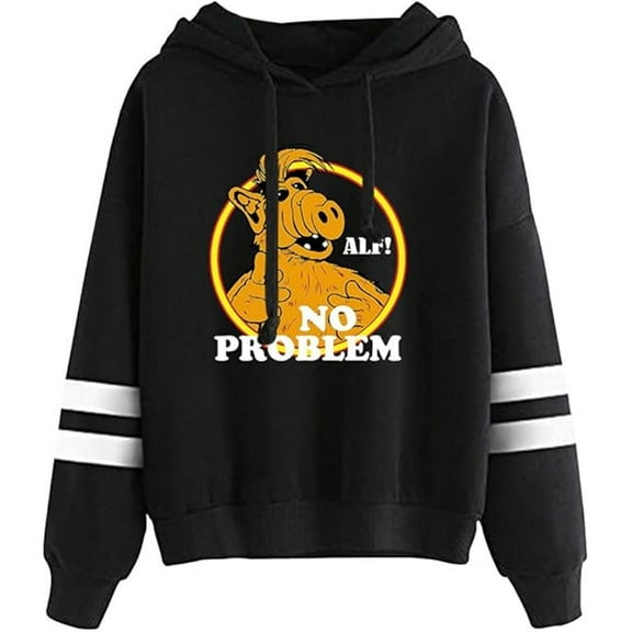 Ricky Stanicky Merch Alf No Problem Hoodie, Unisex, Drawstring Pocket Sweatshirt, Stylish Pullover,2XL,Black